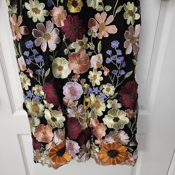 Mac Duggal Floral Embroidered Boat Neck Long Sleeve Midi Dress SZ 10 & 18 NWT - Picture 6 of 16